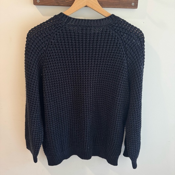APC Black 100% Cotton Waffle Knit Crewneck Sweater Large - Picture 4 of 4